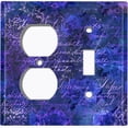 thumbnail image 4 of Metal Light Switch Plate Outlet Cover (Blue Wallpaper Letter Damask LET005), 4 of 13