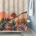 thumbnail image 3 of Boho Abstract Sun Shower Curtain Mid Century Sunrise Mountain Shower Curtain for Bathroom Minimalist Aesthetic Bathroom Decorations Waterproof Curtain for Bathroom with Hooks 72x72 Inches, 3 of 6