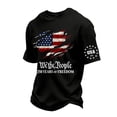 thumbnail image 4 of Havenx Men's 4th Of July Shirts Crew Neck Short Sleeve Shirt American Flag Design Graphic Tshirts Freedom We the People Classic Summer Tee,Black S, 4 of 4