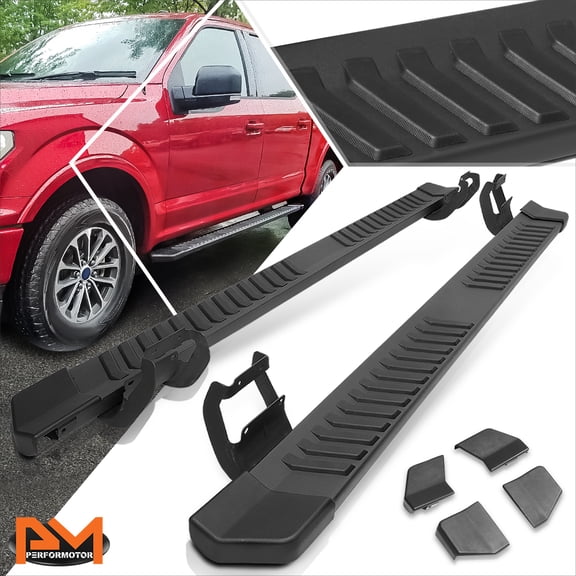 PM PERFORMOTOR for 15-24 Ford F150/ F250 F350 SD Crew Cab 6" Step Nerf Bar Running Board Black