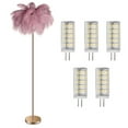 thumbnail image 4 of Feather Floor Lamp  Corner Lamp Gold with 5 standard G4 Bulbs - Bean Paste Pink, 4 of 8