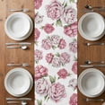 thumbnail image 6 of Pink Floral Table Runner - 60 Inch Long, Kitchen Dining Table Runner Dresser Scarves, Spring Summer Modern Flower Leaf Farmhouse Decor for Coffee Tables Wedding Party Banquet, 6 of 8