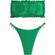 thumbnail image 2 of Traje de baño de tanga de corte alto sin tirantes, conjunto de bikini bandeau con volantes de diamantes de imitación Verde CH Verde CH Xishao ropa, 2 of 2
