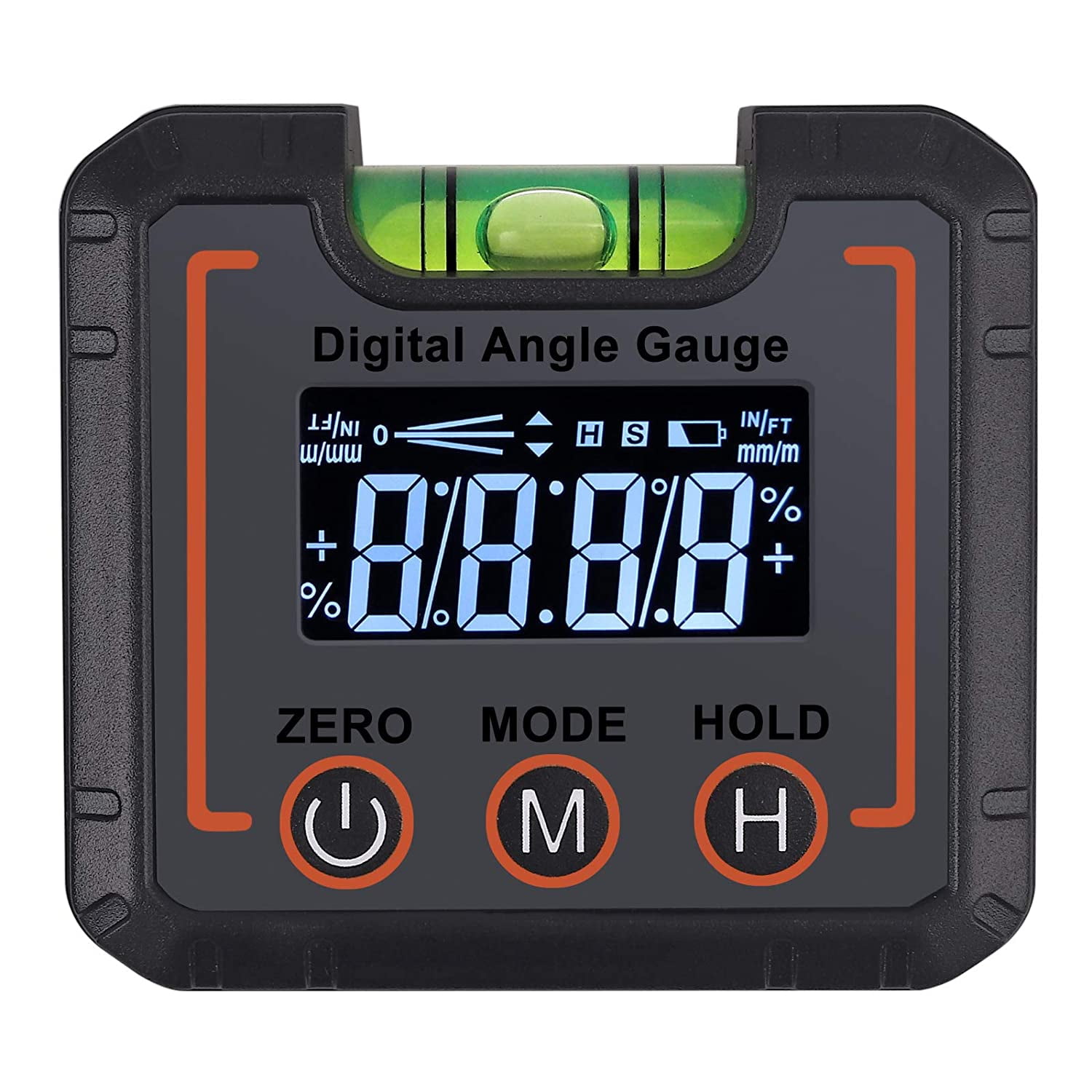 LCD Digital Inclinometer Protractor Angle Finder Bevel Level Box Inclinometer Meter Magnetic with Magnetic Based IN/FT,mm/m 