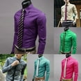 thumbnail image 3 of ZTGD Fashion Men Solid Color Long Sleeve Buttons Down Shirt Slim Formal Business Top, 3 of 8