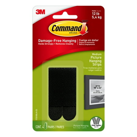 

Command Picture Hanging Strips Black Medium 4 Sets of Strips/Pack