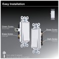 thumbnail image 4 of Interruptor basculante Grounding Paddle, paquete de 5 unidades, 3 vías, 15 A, GE, blanco, 4 of 5
