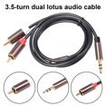 thumbnail image 1 of Gwong Electrónica Cable de audio Plug Play Sound Borrar 100/200 / 300cm 3.5mm Macho a 2 RCA Masculino Estéreo Splitter Aux Cable para Altavoz, 1 of 6