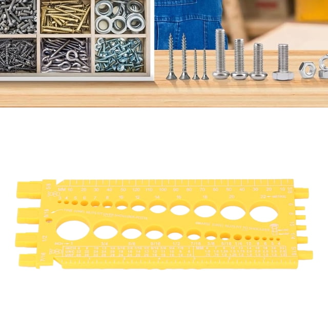 Bolt Measuring Tool Plastic Integrated Portable Inch and Millimeter Scale Nut Bolt Thread Gauge Handy Sorting Compact ABS Material