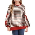 thumbnail image 2 of UAYOTSE Sweatshirts for Teen Girls Trendy Preppy Back To School Baggy Cute Casual Pullover Crewneck Long Sleeve Top(13-14 Years,S50-Red), 2 of 4