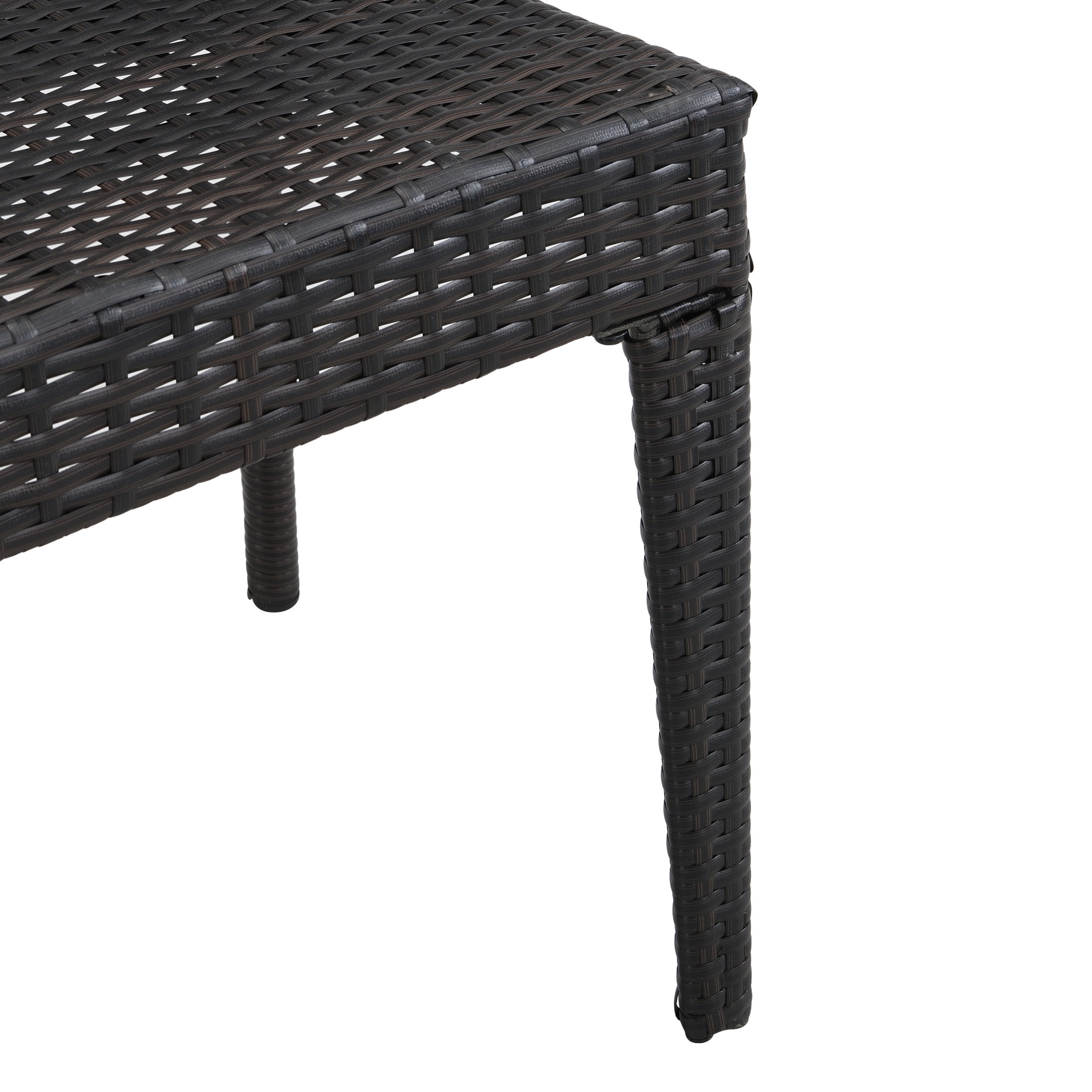 Christopher Knight Home Outdoor Stackable Rattan Dining Chairs, Iron Frame, Brown, Set of 2