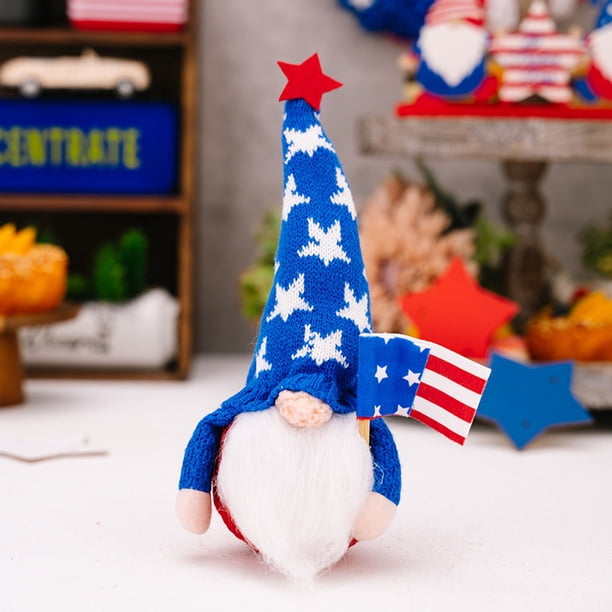 Xihbxyly Oferta de Hoy Figura de Muñeco Sin Rostro con Sombrero para El Día de La Independencia, Muñeco Gnomo, Decoración de Escritorio, Decoración Del Hogar