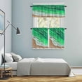 thumbnail image 5 of Green Coastal Beach Kitchen Curtains Sets for Windows 36 Inch Length, Summer Nautical Oil Painting Rod Pocket Window Treatments Tier Curtains and Valances Set for Bedroom/Bathroom, 5 of 8