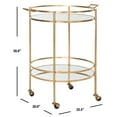 thumbnail image 4 of SAFAVIEH Lavinia Round 2-Tier Modern Bar Cart with Casters, Gold/Mirror, 4 of 5