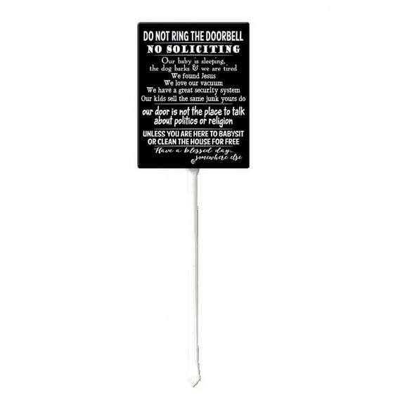 Do Not Ring Bell No Soliciting Baby Sleeping Sign With Metal Stake, 8" x 23.6" Aluminum Yard Sign for Street, Garden Lawn Neighborhoods