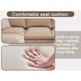 thumbnail image 4 of 120" L-Shaped Linen Sectional Sofa, 7-Seater Modular Couch with Storage & Charging Ports - Beige Living Room Corner Sofa, 4 of 22