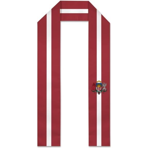 Latvia Flag Graduation Stole Graduate Shawl Sash Scraf Gift For Abroad Student International Study (Square)