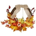 thumbnail image 1 of Guirlande de Citrouilles et Feuilles d'Érable Simulées d'Automne, Baies Rouges, Mariage, Décoration Murale pour la Maison, Fournitures Festives, Accessoire Photo pour l'Halloween, Noël, Action de Grâce, Décoration de Porte, Linteau, Fenêtre, 1 of 9