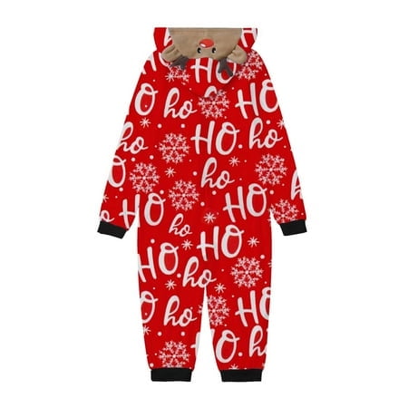 MKLEKYY Pyjamas d'Halloween Décontractés Robe de Famille de Noël Pyjamas Imprimés Vêtements de Maison Pyjamas à Capuche Enfants 22948