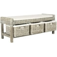thumbnail image 4 of SAFAVIEH Kobutsu Coastal Mango Wood Storage Bench, White, 4 of 6