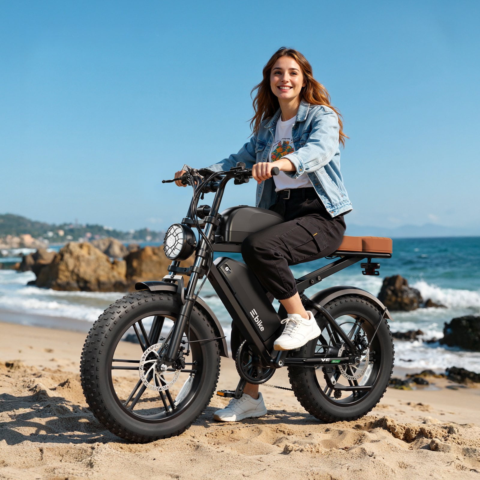 TST Electric Bike for Adults, Dual 48V/15Ah Battery, 750W Peak 1500W Motor, 20"x4" Fat Tire, E Mountain Bike, UL2849