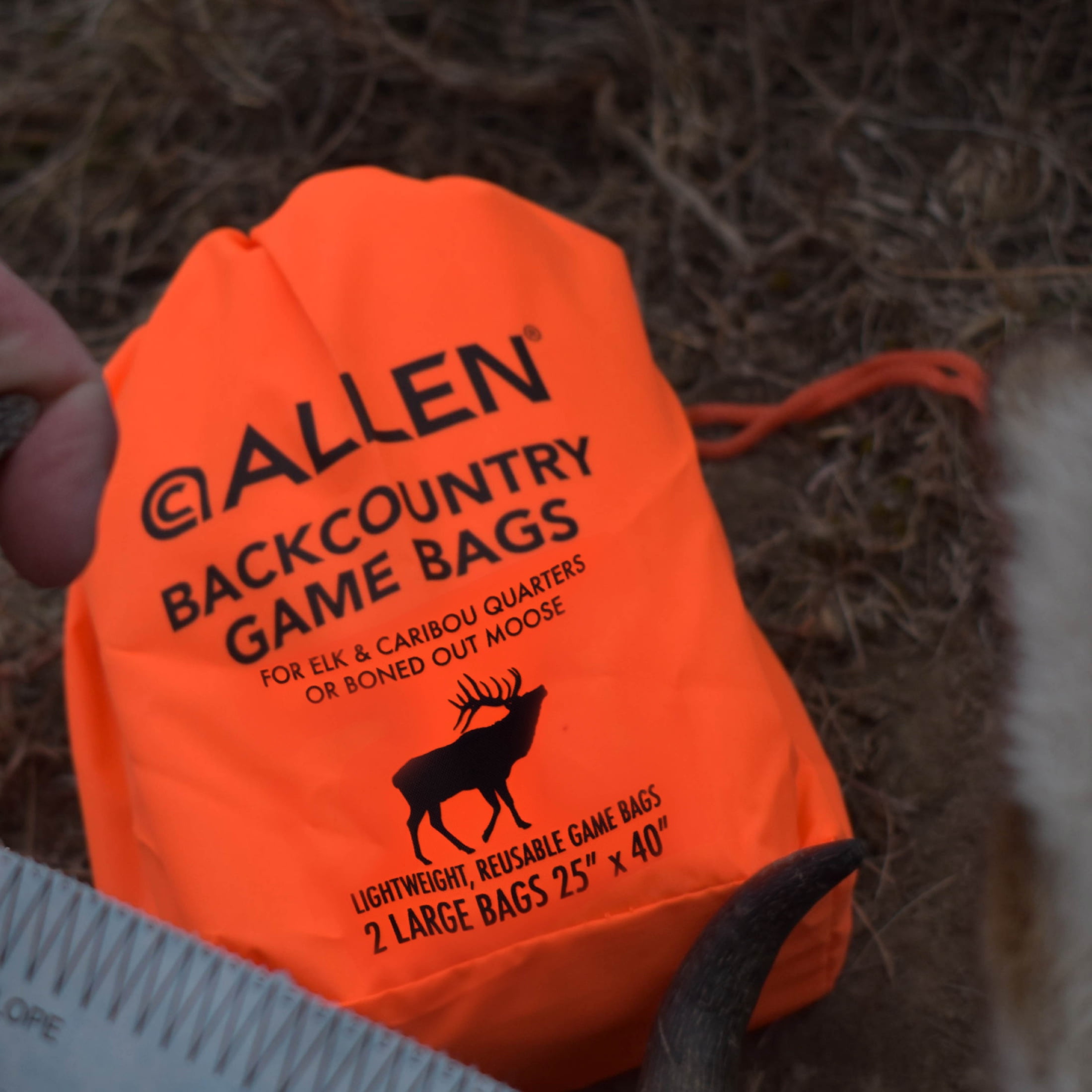 (2 pack) Allen Company Backcountry Imperial Elk Quarter Game Bags - Lightweight Breathable Reflective Drawstring - 2 Pack - White