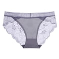 thumbnail image 1 of Gibobby Tangas de mujer Bragas con borde de encaje sin costuras de seda helada para mujer Bragas transpirables sexis huecas(Gris oscuro,XL), 1 of 3