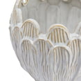 thumbnail image 5 of Bloomingville Debossed Stoneware Flower Shaped Planter in Reactive Glaze, Cream, 5 of 6
