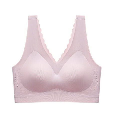 

Womens Underwear Women Lady Lace Gathered Bra Plus Size Sports Bra Yoga Hollow Out Bra Cup Everyday Bra Pink XXL