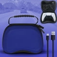 thumbnail image 3 of omarando Game Controller Storage Case,Compatible with PS5/ XBOX SERIES X/S / SWITCH gamepad, Travel Carrying Hard Protective Case,with USB to Type c Charging Data cable (Blue), 3 of 8