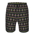 thumbnail image 4 of Naloa Mardi Gras Fleur de Lis Men's Beach Shorts, Surfing shorts, Swim trunks, Quick Dry Swim Trunks for Surfing Beach Fun - 3X-Large, 4 of 9