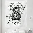 thumbnail image 1 of Letter S Tapestry, Monochrome Letter from Alphabet S Abstract Design Swirls and Other Shapes, Fabric Wall Hanging Decor for Bedroom Living Room Dorm, 5 Sizes, Black Grey White, by Ambesonne, 1 of 1