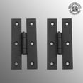 thumbnail image 5 of Renovators Supply Black H Flush Hinge 3" L Wrought Iron Kitchen Cabinet Door H Flush Mount Black Rust Resistant Colonial H Hinges w/Screws Pack of 2, 5 of 12