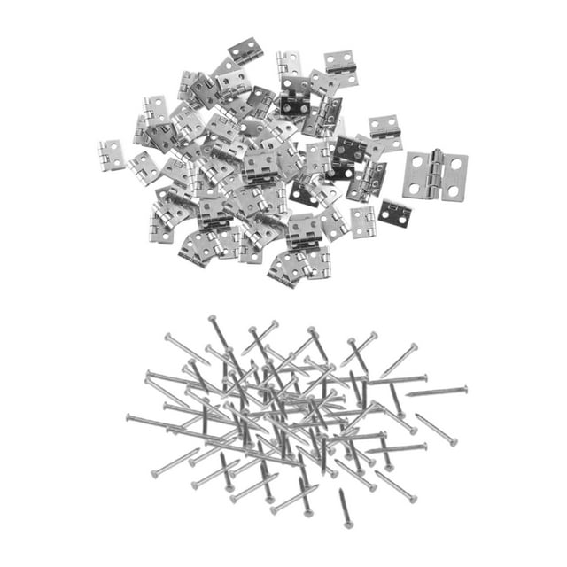 Mini bisagras para muebles, hierro plegable nalgas para armario, caja , plata perfecl Minibisagras