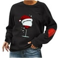 thumbnail image 1 of CEHVOM Automne et Hiver Femmes Chandail de Noël Imprimé Col Rond Manches Longues Blouse Unie Hauts Chandails, 1 of 4