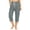Gray, variant on Qulqfy Linen Capri Cargo Hiking Pants for Women Plus Size Stretchy Lightweight Elastic Waist Athletic Drawstring with 4 Pockets Brown Work Pants for Women