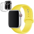 thumbnail image 1 of LEIXIUER Silicone Band for Apple Watch Bands 38mm with Silicone Case,Clear Screen Protector Cover with iWatch Band Sport Replacement Wristband for Apple Watch Series 3 2 1 Strap -Yellow, 1 of 7