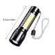thumbnail image 3 of Linterna LED 1000 Lúmenes | Linterna de Mano Recargable con Zoom | 3 Modos de Luz Alta Potencia | Impermeable IPX5 Aleación de Aluminio | Alcance Largo 1640 ft | Cable USB Incluido, 3 of 8