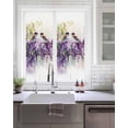 thumbnail image 2 of Window Privacy Film Purple Lavender Stained Glass Window Film Decorative Sun Block Window Cover Wildflower Garden Floral Motifs Birds Window Clings Static Adhesive Sticker for Bathroom 19.6"x39.3", 2 of 7