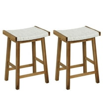 YYAo Bar Stools,Kitchen Dining Bar Chairs,Set of 2 25.5 Inch Dining Bar Stool with Seaweed Woven Seat