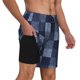 thumbnail image 2 of Fotbe Blue Gingham Buffalo Check Traje de Baño para Hombre – Shorts de Natación de Secado Rápido con Forro y Bolsillos-X-Large, 2 of 6