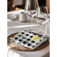 thumbnail image 6 of Lemon Check Cloth Napkins Set of 8 Reusable Dinner Napkins, Black Plaid Eucalyptus Farm Country Flower Cocktail Napkin Washable Table Napkins for Wedding/Holiday Party/Baby Shower 20"x20", 6 of 7