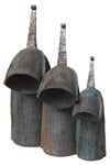 Agogo Cow Bell from Ghana Large Gankogui Double Bell with Stick Large Size