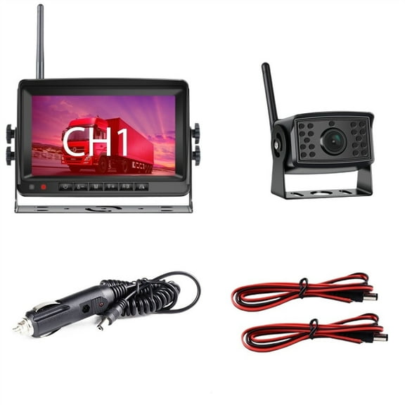 7" 2ch AHD Wireless Truck DVR Car Monitor Car Display Screen IR Night Vision Reverse Backup Recorder Camera For Bus RV ,Touchscreen Innovation