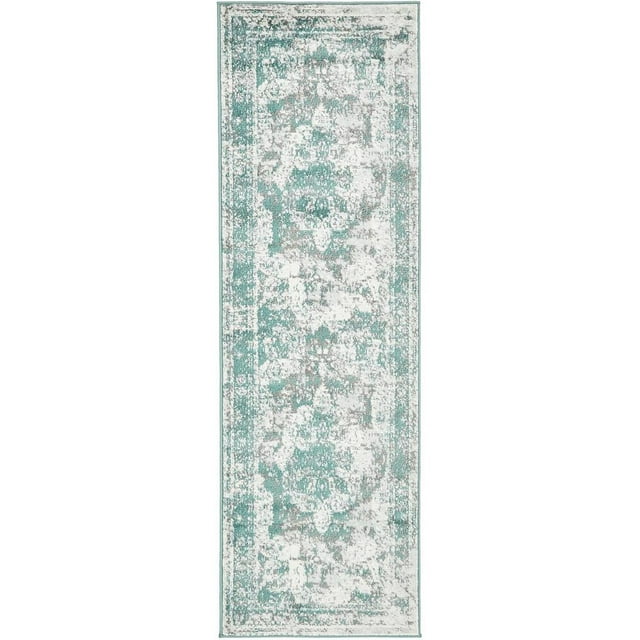 Unique Loom Sofia Collection Area Traditional Vintage Rug, French Inspired Perfect for All Home Décor, 2' 0 x 6' 7 Runner, Turquoise/Light Blue