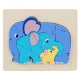 thumbnail image 1 of Wooden Animals Jigsaw Puzzles Learning Matching Puzzle Pieces Diy Art Gift, 1 of 3