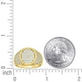 thumbnail image 2 of 10k Two-tone Gold Mens Cubic Zirconia Oval Engagement Ring 15.2x6.4mm Wide Wedding Band for Men, 2 of 2