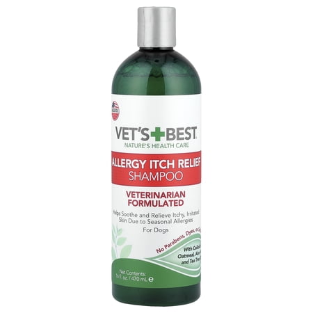 Vet's Best Allergy Itch Relief Dog Shampoo | Cleans and Relieves Discomfort from Seasonal Allergies | Gentle Formula | 16 oz.