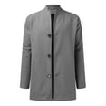 thumbnail image 6 of HAXMNOU Men Wool Coat Winter Trench Coats Long Sleeve Button Up Jacket Outwear Overcoat&nbsp; Grey S, 6 of 6