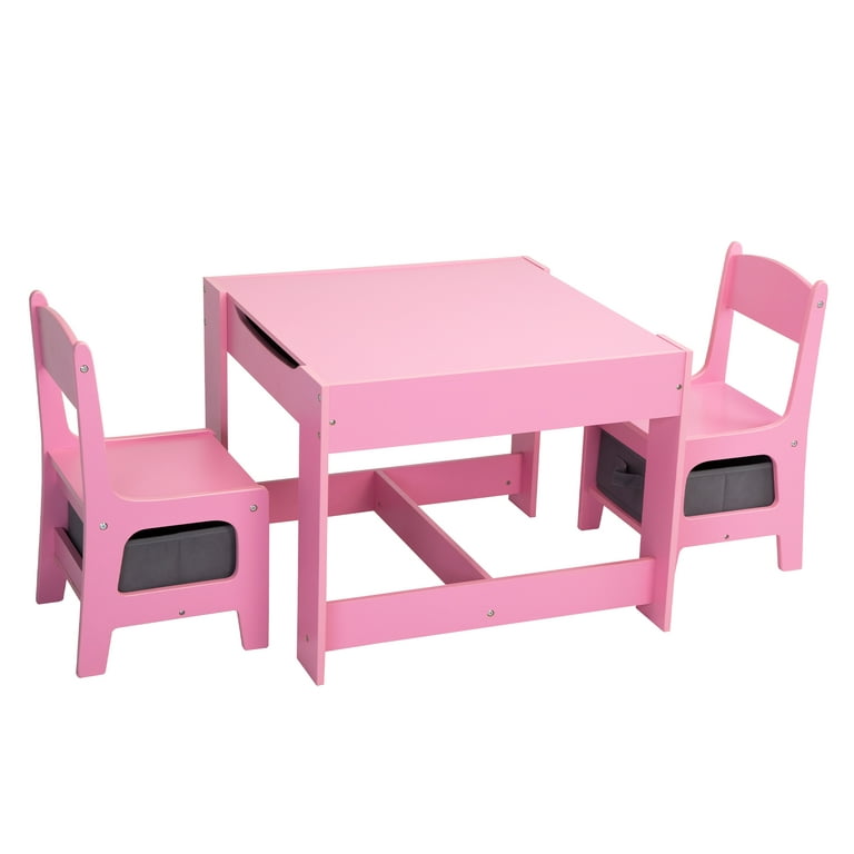 Kids Art Table, 2-In-1 Kids Craft Table and Chair Set , Wooden